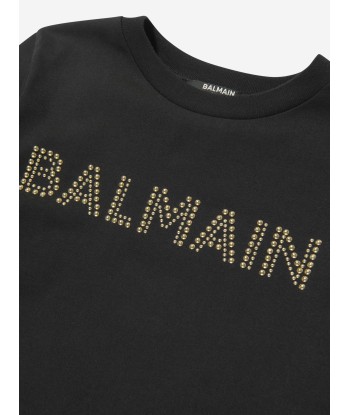 Balmain Boys Logo T-Shirt in Black Pour