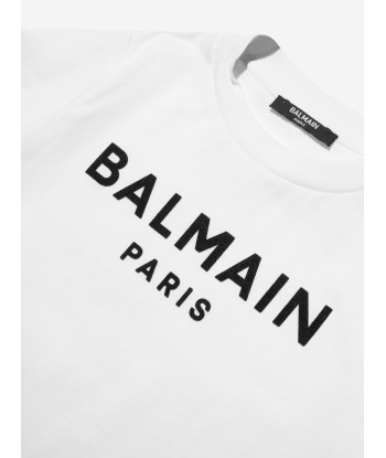 Balmain Boys Logo T-Shirt in White commande en ligne