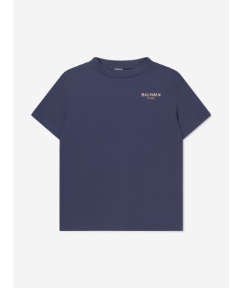 Balmain Boys Logo T-Shirt in Navy Livraison rapide