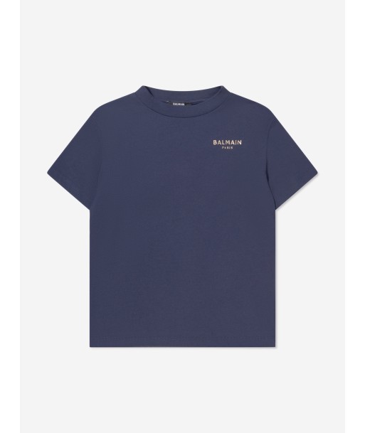 Balmain Boys Logo T-Shirt in Navy Livraison rapide