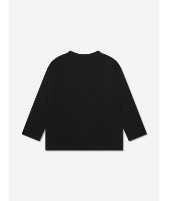 Balmain Girls Long Sleeve T-Shirt in Black de l' environnement