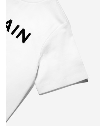 Balmain Boys Logo T-Shirt in White commande en ligne