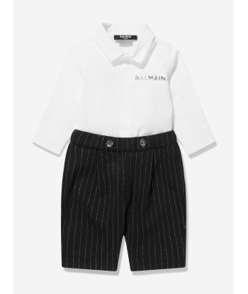 Balmain Baby Boys Romper in White les muscles