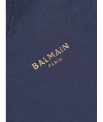 Balmain Boys Logo T-Shirt in Navy Livraison rapide