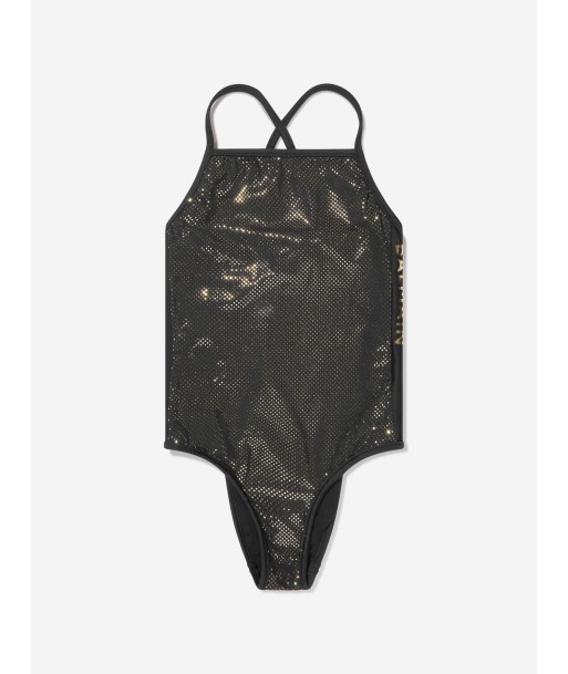 Balmain Girls Logo Swimsuit in Black une grave pollution 