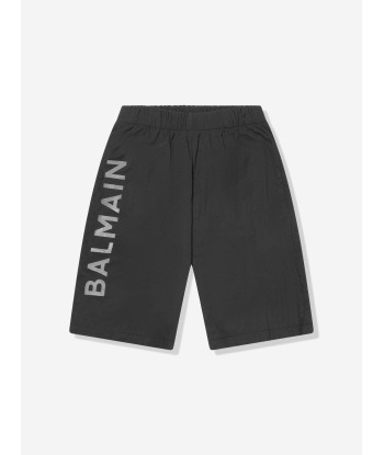 Balmain Boys Logo Swim Shorts in Black paiement sécurisé