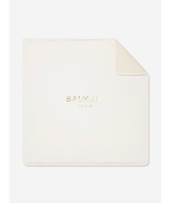 Balmain Baby Logo Blanket in Ivory en ligne