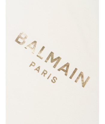 Balmain Baby Logo Blanket in Ivory en ligne