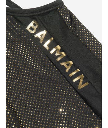 Balmain Girls Logo Swimsuit in Black une grave pollution 