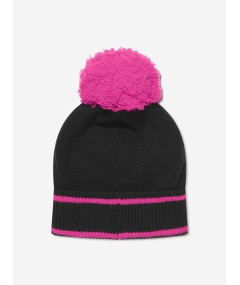 Balmain Girls Knitted Beanie Hat in Black chez Cornerstreet bien 