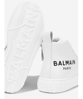 Balmain Kids Logo High Top Trainers in White Par le système avancé 