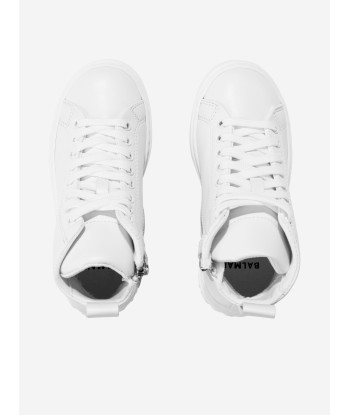 Balmain Kids Logo High Top Trainers in White Par le système avancé 