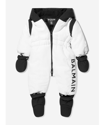 Balmain Baby Logo Snowsuit in White Venez découvrir notre 