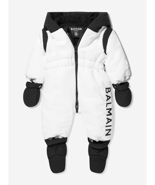 Balmain Baby Logo Snowsuit in White Venez découvrir notre 