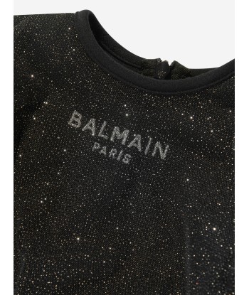 Balmain Baby Girls Tulle Layered Dress in Black de pas cher