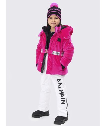 Balmain Girls Branded Ski Jacket in Pink Paris Déstockage Promo