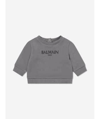 Balmain Baby Boys Logo Sweatshirt in Grey la chaussure