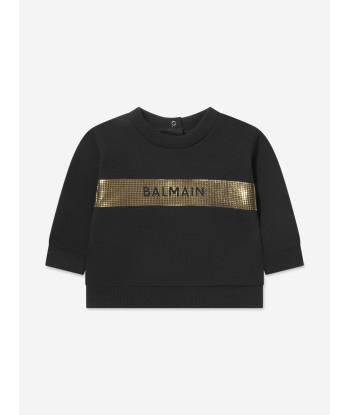 Balmain Baby Boys Logo Sweatshirt in Black Venez acheter