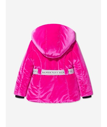 Balmain Girls Branded Ski Jacket in Pink Paris Déstockage Promo