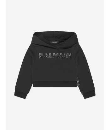 Balmain Girls Logo Hoodie in Black de votre