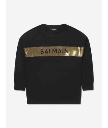 Balmain Kids Logo Sweatshirt in Black Comparez et commandez 