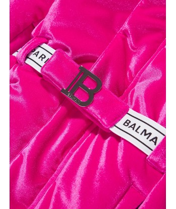 Balmain Girls Branded Ski Jacket in Pink Paris Déstockage Promo