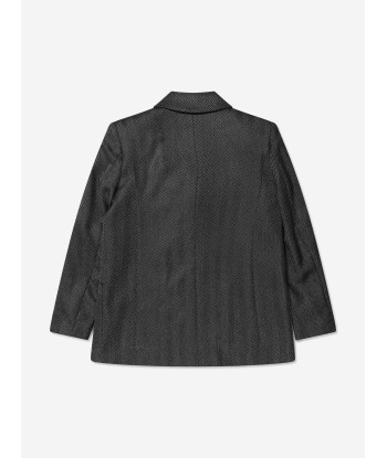 Balmain Boys Double Breasted Blazer in Black votre