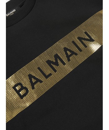 Balmain Kids Logo Sweatshirt in Black Comparez et commandez 