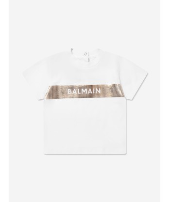 Balmain Baby Boys Logo T-Shirt in White prix