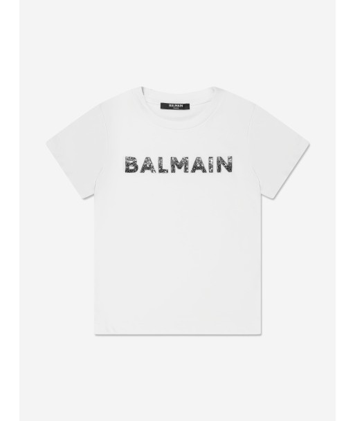 Balmain Girls Logo T-Shirt in White En savoir plus