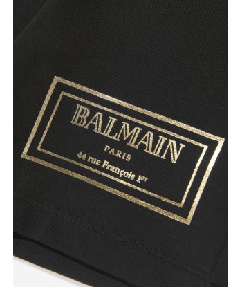 Balmain Boys Logo Print Shorts in Black de technologie