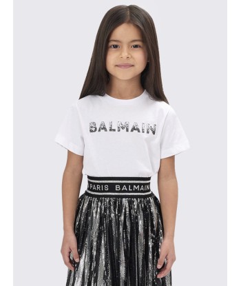 Balmain Girls Logo T-Shirt in White En savoir plus