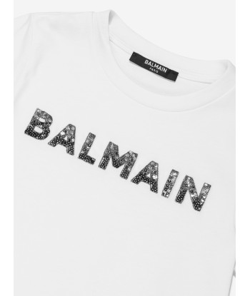 Balmain Girls Logo T-Shirt in White En savoir plus