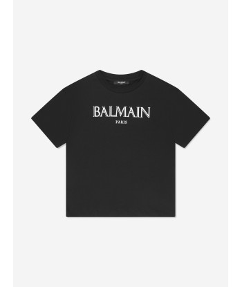 Balmain Boys Logo Print T-Shirt in Black Venez découvrir notre 