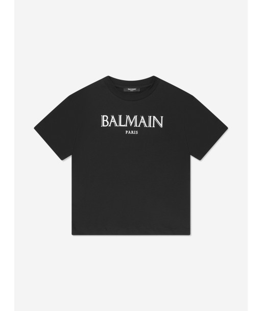 Balmain Boys Logo Print T-Shirt in Black Venez découvrir notre 