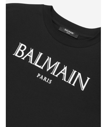 Balmain Boys Logo Print T-Shirt in Black Venez découvrir notre 