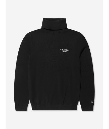 Calvin Klein Boys Roll Neck Sweater in Black 50-70% off 