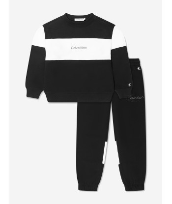 Calvin Klein Boys Colourblock Tracksuit in Black une grave pollution 