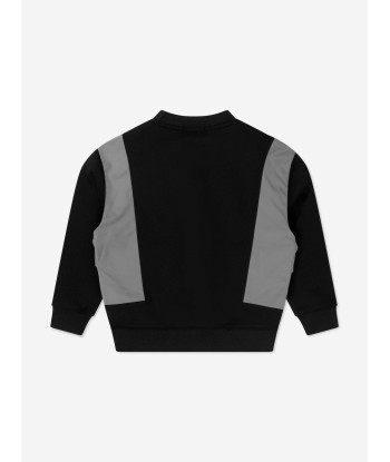 Calvin Klein Boys Mix Media Sweatshirt in Black Découvrez la collection