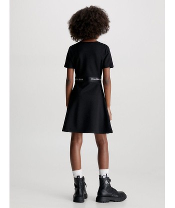 Calvin Klein Girls Punto Tape Dress in Black Véritable concentré