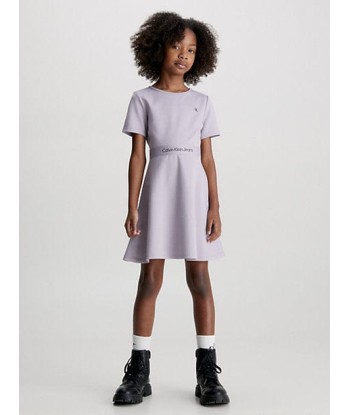 Calvin Klein Girls Punto Tape Dress in Lilac destockage