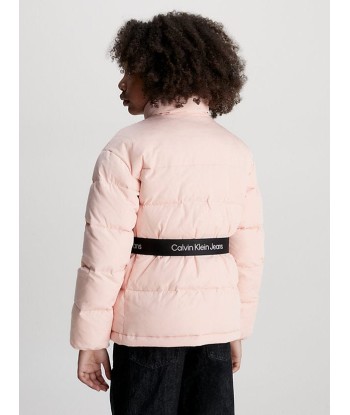 Calvin Klein Girls Logo Tape Belt Jacket in Pink Venez acheter