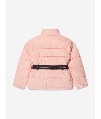 Calvin Klein Girls Logo Tape Belt Jacket in Pink Venez acheter