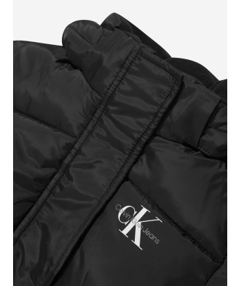 Calvin Klein Girls Ck Long Puffer Coat in Black les ligaments