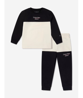 Calvin Klein Baby Hero Logo Colourblock Tracksuit in Black Toutes les collections ici