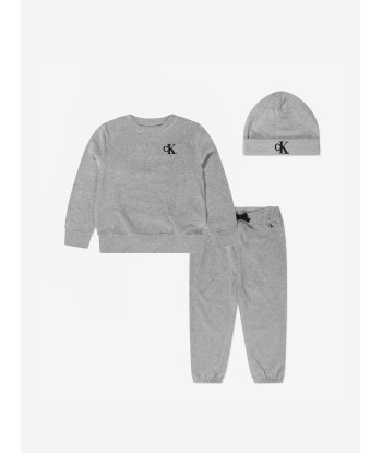 Calvin Klein Baby Velvet 3 Piece Gift Set in Grey Dans la société mordern