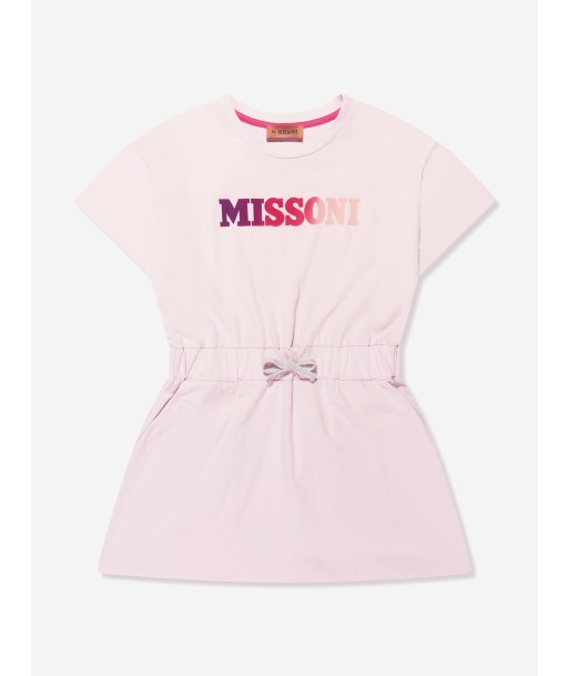 Missoni Girls Logo Jersey Dress in Pink soldes