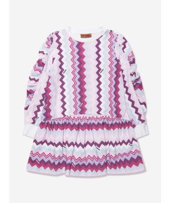 Missoni Girls Zigzag Dress in Pink pas cher 