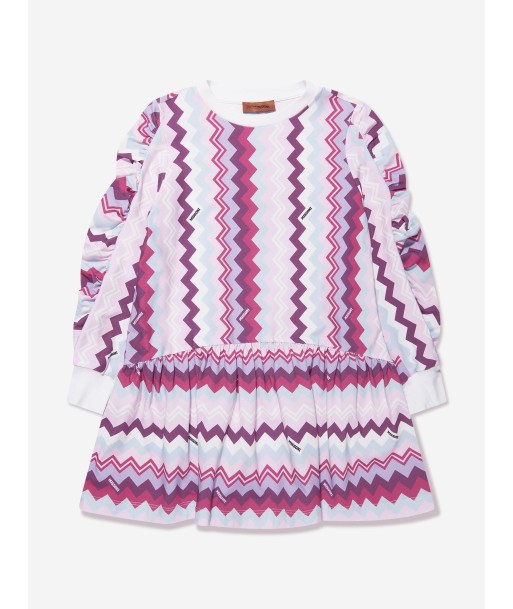 Missoni Girls Zigzag Dress in Pink pas cher 