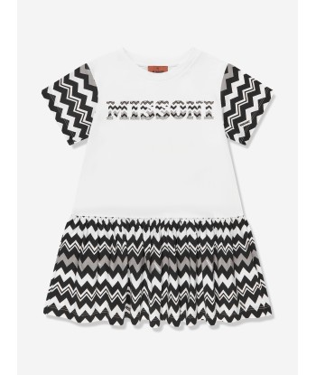 Missoni Girls Zigzag Dress in White brillant des détails fins